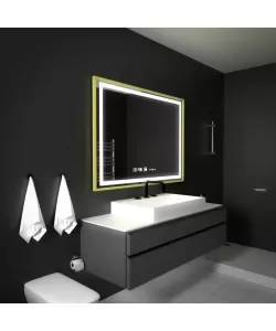 Oglinda LED Senzor Levianth Sistem Dezaburire Rama Aurie Ceas Temperatura 100x80 cm Colectia Marcello Funghi Oglinda LED Senzor Levianth Sistem Dezaburire Rama Aurie Ceas Temperatura 100x80 cm Colectia Marcello Funghi