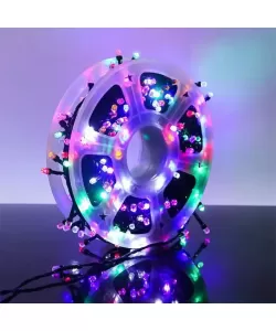 Rola Instalatie 500 Leduri, 50 m, Led Rotund, Fir Negru Multicolor