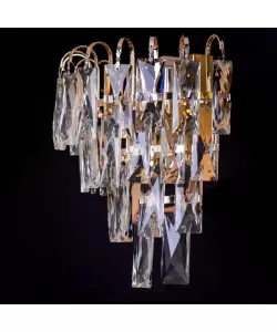 Aplica Amaia, 2*E14, Auriu, Metal si Cristal