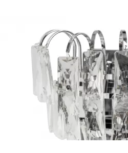 Aplica Amora, 2*E14, Argintiu, Metal si Cristal