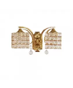 Aplica Aura, 2*E27, Auriu, Metal si Cristal