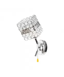 Aplica Catrina, 1*E27, Metal si Cristal, Patrat, Crom