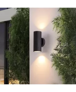 Aplica Exterior Maria, 2*GU10, Negru, Metal si Sticla
