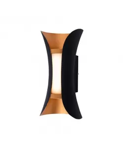 Aplica Exterior Ucrus, 12W, Negru cu Auriu, 3000K