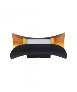 Aplica Exterior Ucrus, 12W, Negru cu Auriu, 3000K