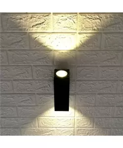 Aplica Exterior Vali, 2*GU10, Negru, Metal si Sticla