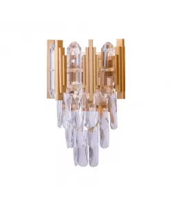 Aplica Hanna, 2*E27, Auriu, Metal si Cristal