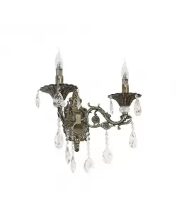 Aplica Imperial, 2*E14, Auriu, Metal si Cristal