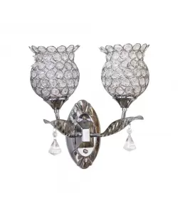 Aplica Janeiro, 2*E27, Argintiu, Metal si Cristal