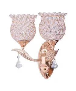 Aplica Janeiro, 2*E27, Auriu, Metal si Cristal