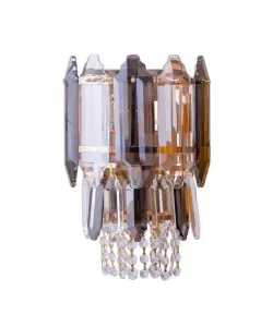 Aplica Leandro, 2*E14, Negru, Metal si Cristal