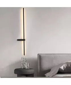 Aplica LED Akasma 48W, Silicon si Metal, Negru