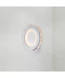 Aplica LED Borandis, Alb cu Crom, Acril si Cristal , Lumina Rece/Calda/Neutra