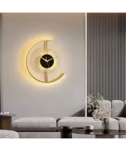 Aplica LED Brecken 18W Ceas Integrat Auriu Negru