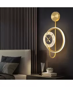 Aplica LED Bridger 18W Ceas Integrat Auriu Negru