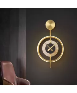 Aplica LED Bridger 18W Ceas Integrat Auriu Negru