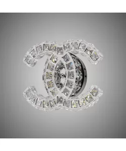 Aplica LED Cristal Yanira 28W, Argintiu