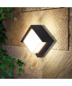 Aplica LED de Exterior Cubo, 12W, Metal, Negru