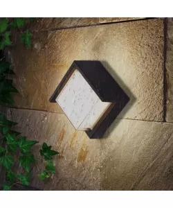 Aplica LED de Exterior Cubo, 12W, Metal, Negru
