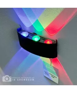 Aplica LED de Exterior Damir, 6W, RGB, Metal, Negru