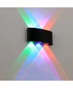 Aplica LED de Exterior Damir, 6W, RGB, Metal, Negru