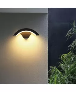 Aplica LED de Exterior Harera, 12W, Metal, Negru