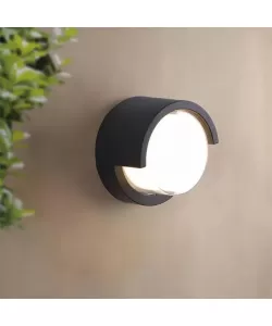 Aplica LED de Exterior Piri, 12W, Metal, Negru