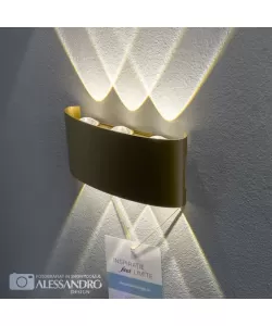 Aplica LED de Exterior Senseni, 6W, Metal, Auriu