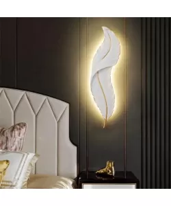 Aplica LED Esther, forma Pana, 36W, 87cm Alb/Auriu