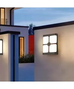 Aplica LED Exterior Timeea, 20W, Negru, 6000K