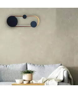 Aplica LED Gruvix, 26W, Auriu cu Negru, Lumina Rece/Calda/Neutra