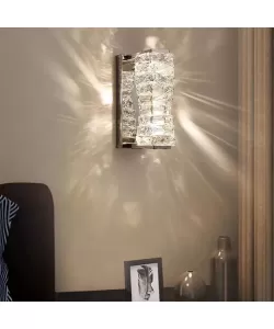 Aplica LED Maysa, 16W, Metal si Cristal, Argintiu