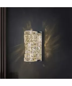 Aplica LED Maysa, 16W, Metal si Cristal, Argintiu