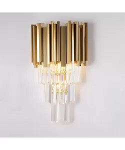 Aplica Maxim, 2*E14, Auriu, Metal si Cristal