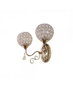 Aplica Mihaela, 2*E27, Auriu, Metal si Cristal