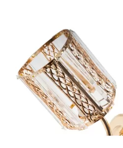 Aplica Rumias, 1*E27, Metal si Cristal, Auriu