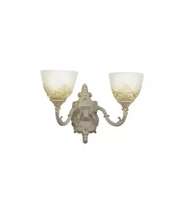 Aplica Rustic, 2*E27, Alb, Metal si Sticla Aplica Rustic, 2*E27, Alb, Metal si Sticla
