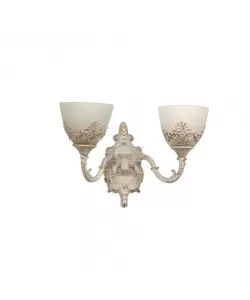 Aplica Rustic, 2*E27, Alb, Metal si Sticla Aplica Rustic, 2*E27, Alb, Metal si Sticla