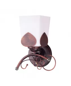 Aplica Spence, 1*E27, Metal si Sticla, Maro si Alb