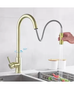 Baterie Bucatarie cu Dus Extractibil, Pipa cu Touch pentru Pornire/Oprire, Inox SUS304, CF/TOUCH/3 -RESIGILAT