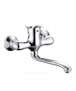 Baterie Bucatarie de Perete cu Pipa Rotativa Aliaj Argintiu