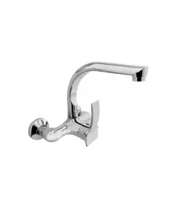 Baterie Bucatarie de Perete cu Pipa Rotativa Aliaj Argintiu