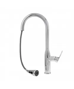 Baterie Bucatarie cu Dus Extractibil, Alama Sanitara, Crom, K02B