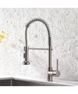 Baterie Bucatarie cu Dus Extractibil, Inox si Alama Crom, YD/101