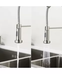 Baterie Bucatarie cu Dus Extractibil, Inox si Alama Crom, YD/101