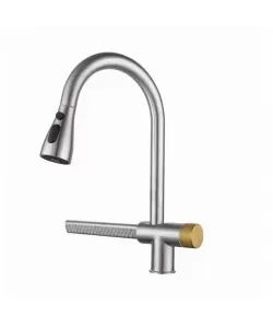 Baterie Bucatarie cu Dus Extractibil Inox Argintiu Cu Functie Cascada YB1500S Baterie Bucatarie cu Dus Extractibil Inox Argintiu Cu Functie Cascada YB1500S