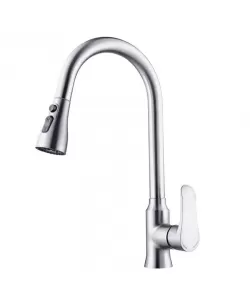 Baterie Bucatarie cu Dus Extractibil Inox Argintiu ZY1014 Baterie Bucatarie cu Dus Extractibil Inox Argintiu ZY1014