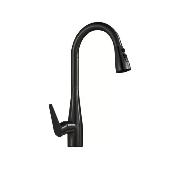 Baterie Bucatarie cu Dus Extractibil Inox Negru ZY1012 Baterie Bucatarie cu Dus Extractibil Inox Negru ZY1012