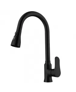 Baterie Bucatarie cu Dus Extractibil Inox Negru ZY1013