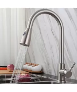 Baterie Bucatarie cu Dus Extractibil Korman Technik, Inox SUS304, Satinat, CF017